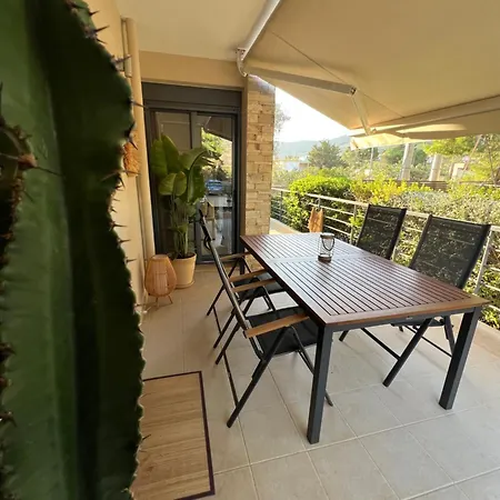 Pool Apartment 5 Minutes Walk From Beach Porto Rafti Exterior photo